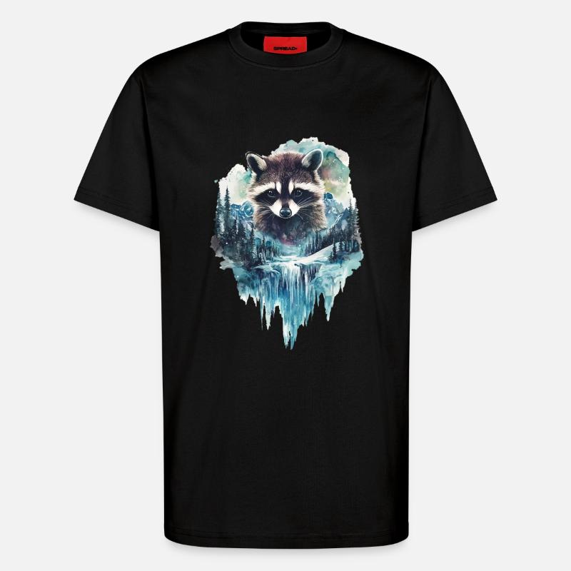 Waschbär - T-Shirt - made by SPREAD - SOLID BLACK