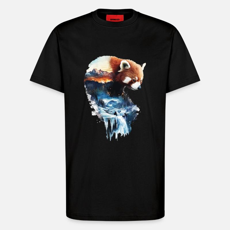 Roter Panda - T-Shirt - made by SPREAD - SOLID BLACK