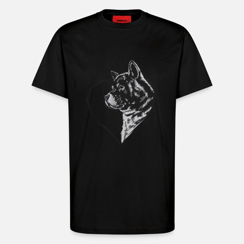Akita - T-Shirt - made by SPREAD - SOLID BLACK