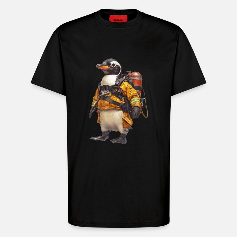 Pinguin - T-Shirt - made by SPREAD - SOLID BLACK