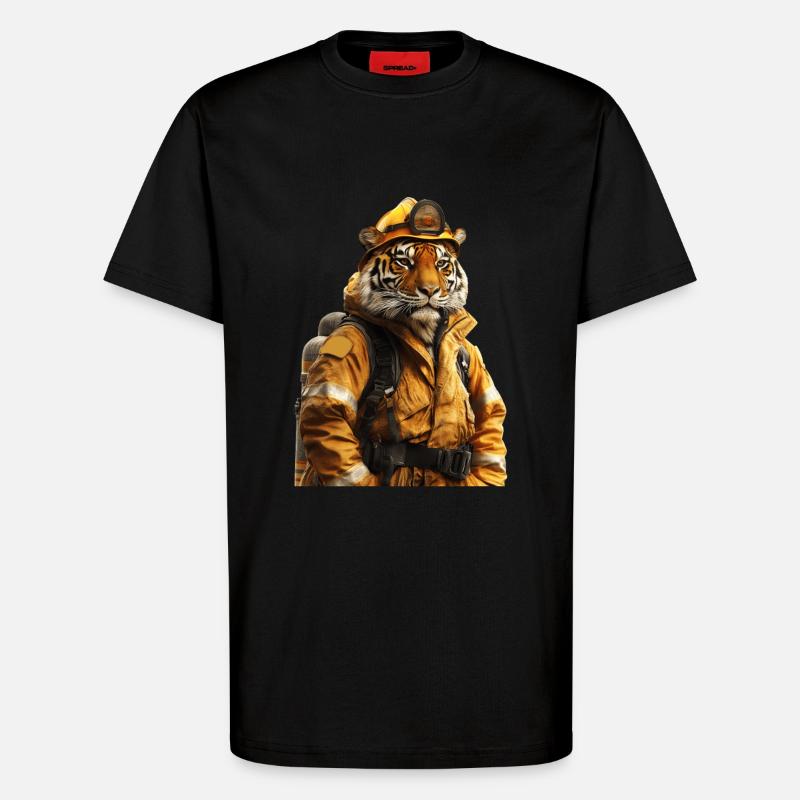 Tiger - T-Shirt - made by SPREAD - SOLID BLACK