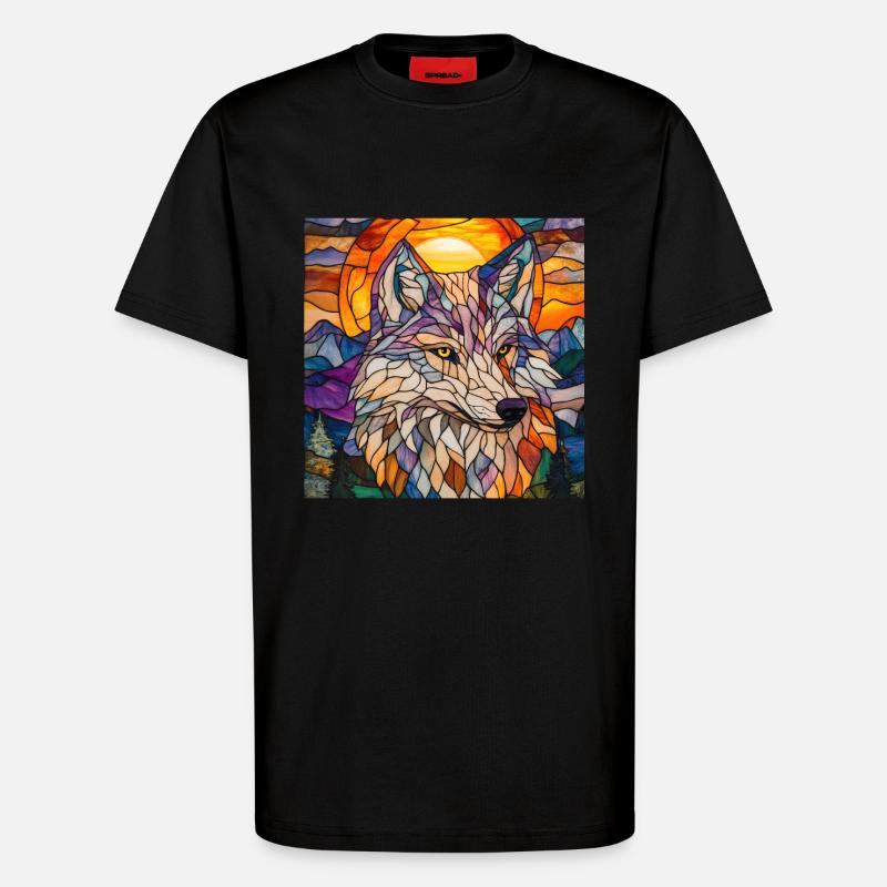 Wolf - T-Shirt - made by SPREAD - SOLID BLACK