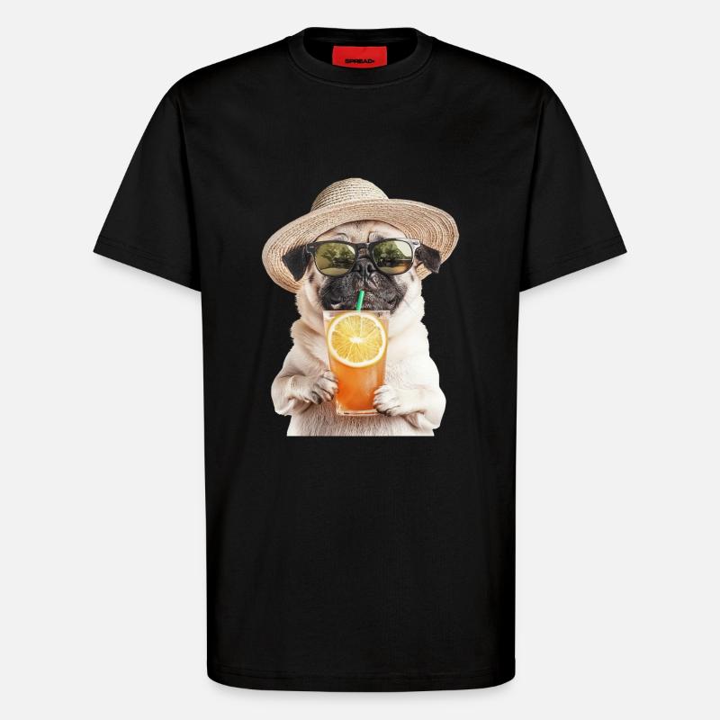 Mops - T-Shirt - made by SPREAD - SOLID BLACK
