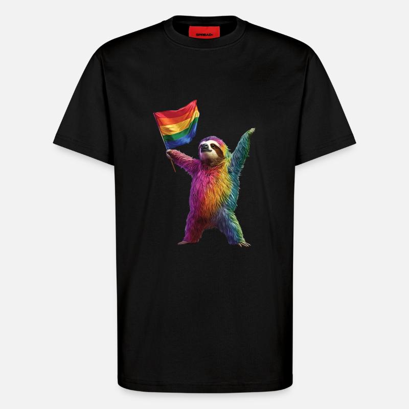 Faultier - T-Shirt - made by SPREAD - SOLID BLACK