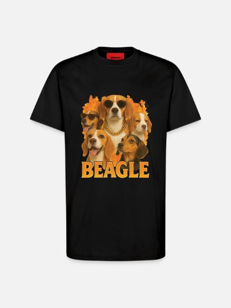 Beagle - T-Shirt - made by SPREAD - SOLID BLACK