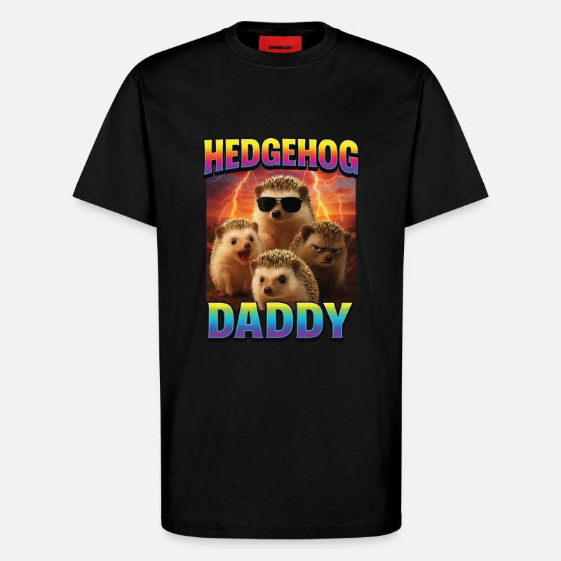 Igel Papa - T-Shirt - made by SPREAD - SOLID BLACK