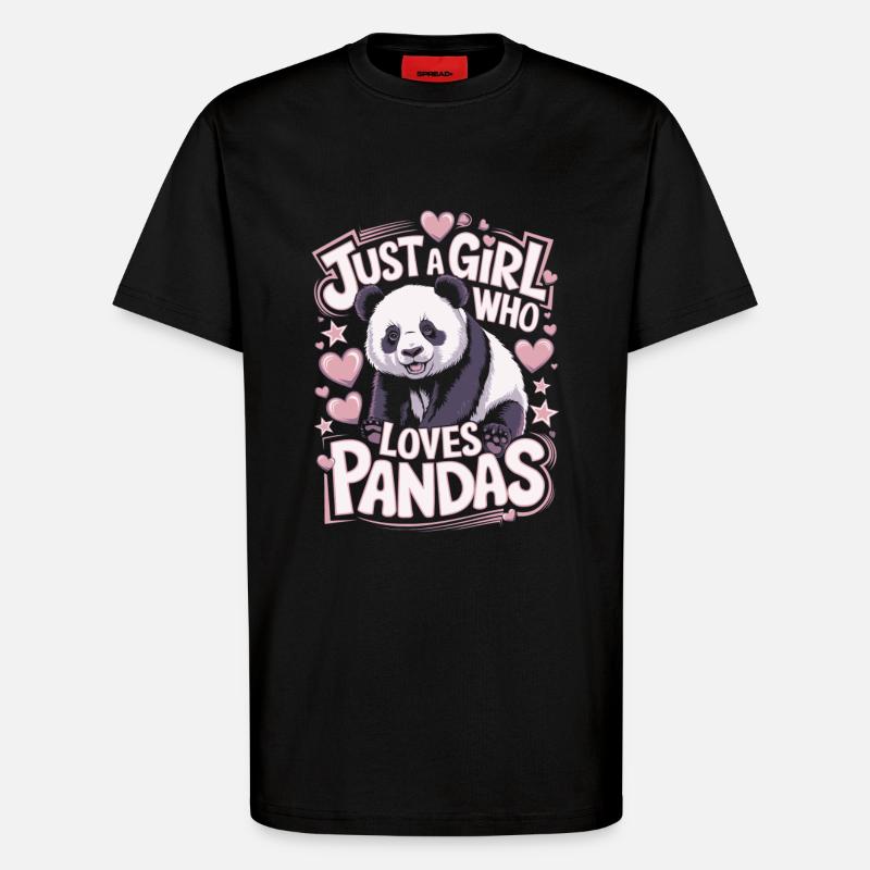 Panda Spruch Mädchen - T-Shirt - made by SPREAD - SOLID BLACK