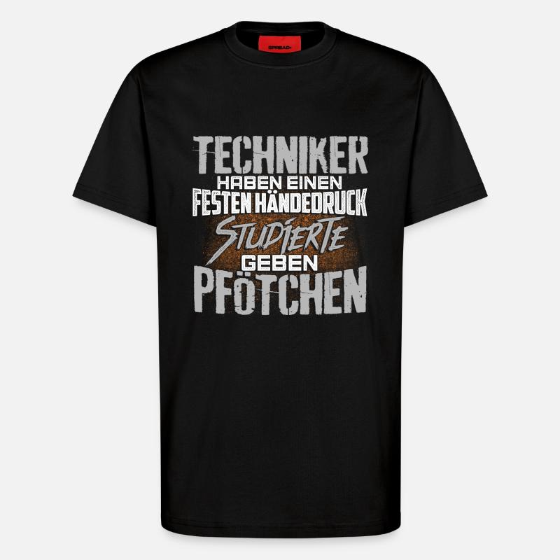 TECHNIKER - fest - T-Shirt - made by SPREAD - SOLID BLACK