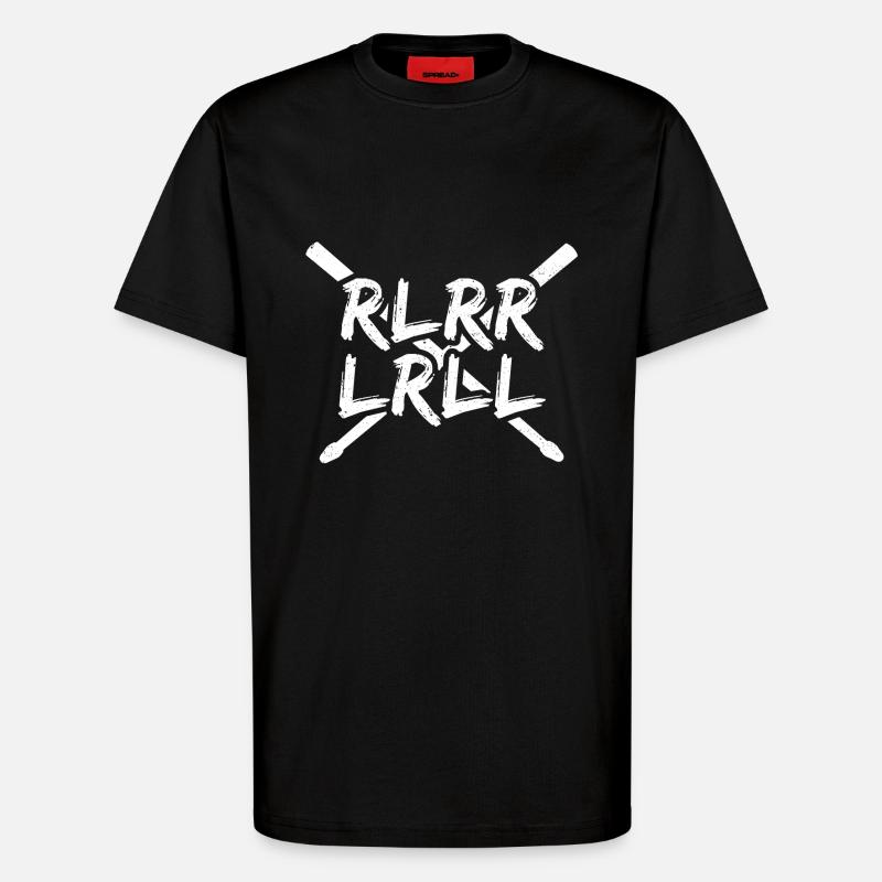 Single Paradiddle Schlagzeuger - T-Shirt - made by SPREAD - SOLID BLACK