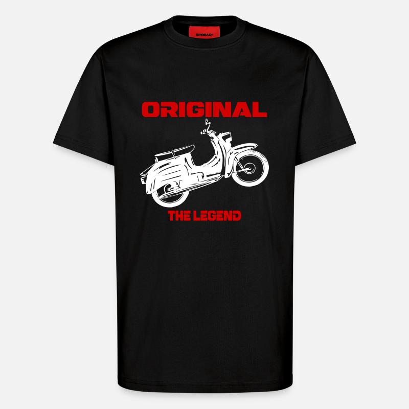 Simson Moped Schwalbe GDR - T-Shirt - made by SPREAD - SOLID BLACK
