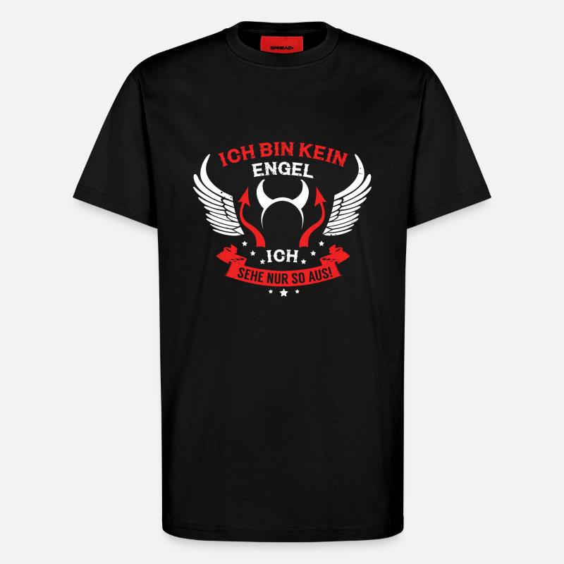 Bin kein Engel - T-Shirt - made by SPREAD - SOLID BLACK