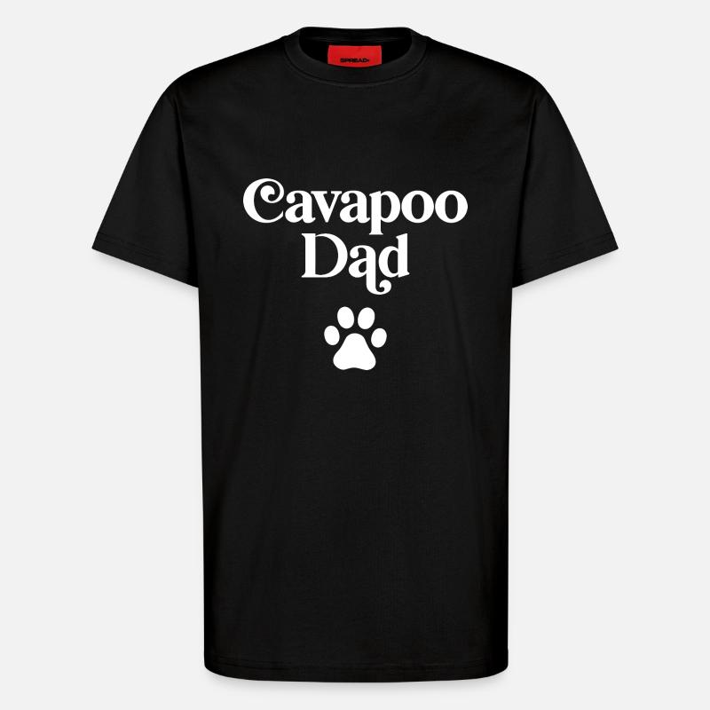 Papa Cavapoo - T-shirt bio décontracté fabriqué en UE - SOLID BLACK