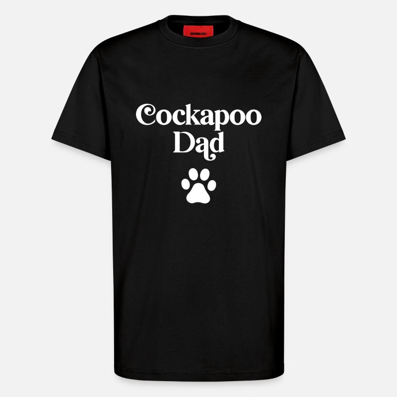 Papa Cockapoo - T-shirt bio décontracté fabriqué en UE - SOLID BLACK