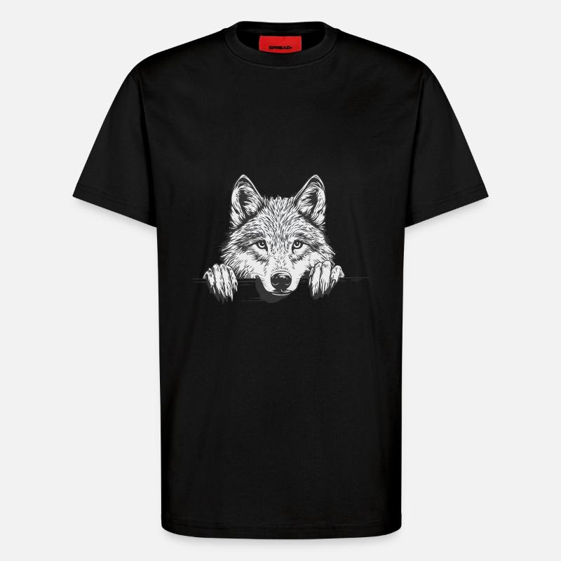 Wolf - T-Shirt - made by SPREAD - SOLID BLACK