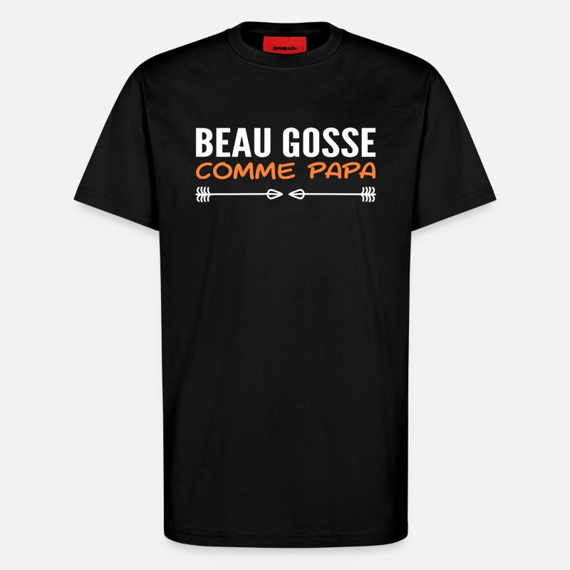 Beau gosse comme papa - T-shirt bio décontracté fabriqué en UE - SOLID BLACK