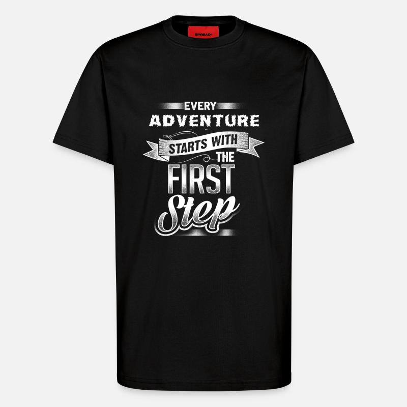 Adventure first step - T-Shirt - made by SPREAD - SOLID BLACK