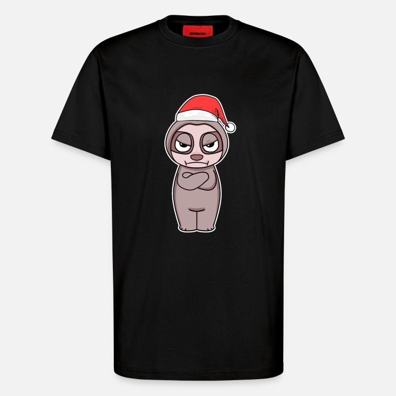 Sloth Christmas - T-Shirt - made by SPREAD - SOLID BLACK