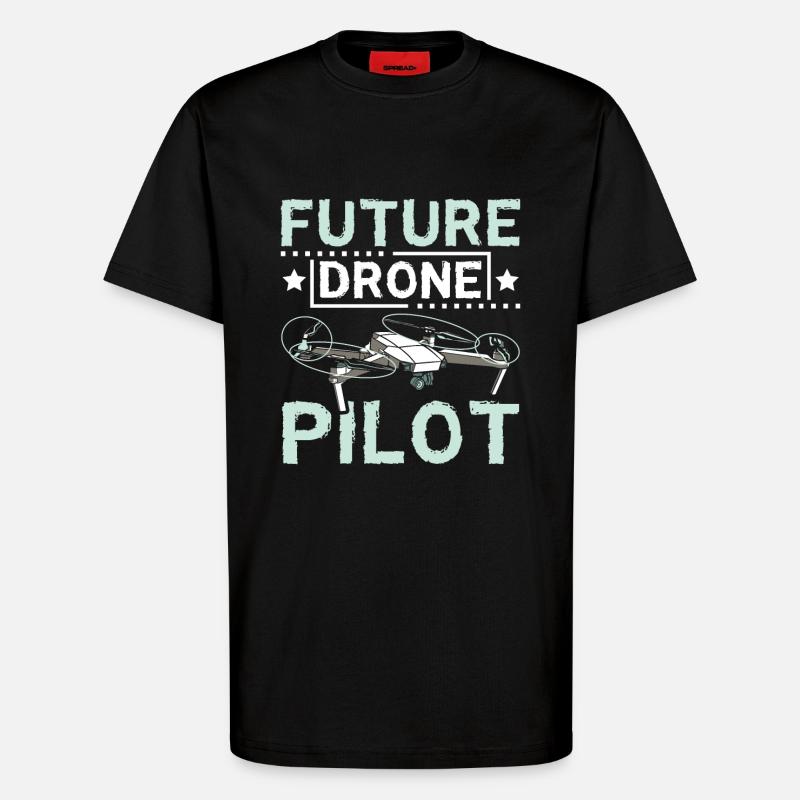 Future drone pilot - T-Shirt - made by SPREAD - SOLID BLACK