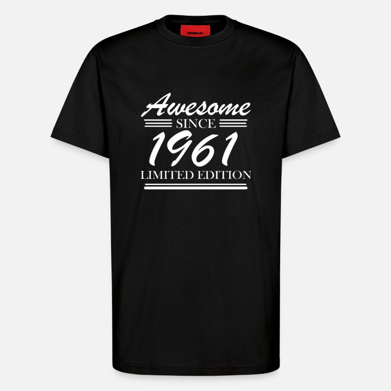 1961 - Born 1961 - T-Shirt - made by SPREAD - SOLID BLACK