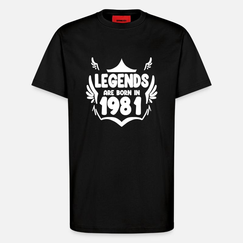 1981 - Born 1981 - T-Shirt - made by SPREAD - SOLID BLACK