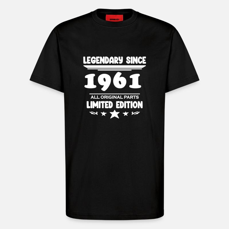 Année de construction 1961 - T-shirt bio décontracté fabriqué en UE - SOLID BLACK