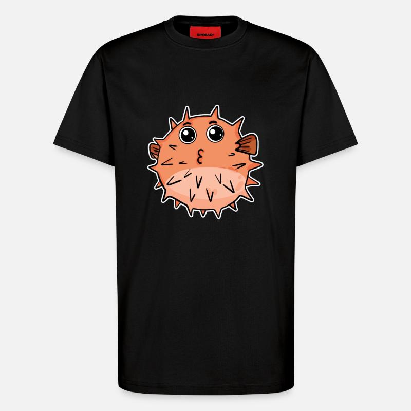 Poisson-globe - T-shirt bio décontracté fabriqué en UE - SOLID BLACK