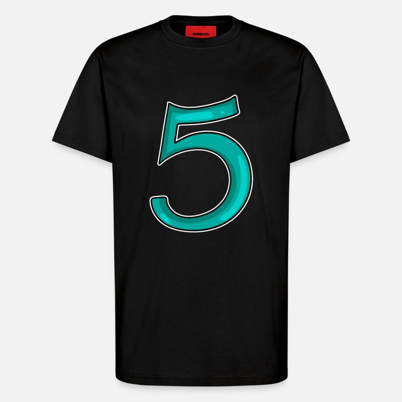 5 - Five - T-Shirt - made by SPREAD - SOLID BLACK