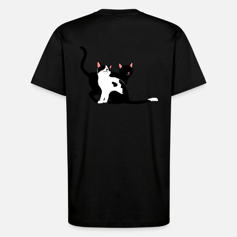 2 Katzen - T-Shirt - made by SPREAD - SOLID BLACK