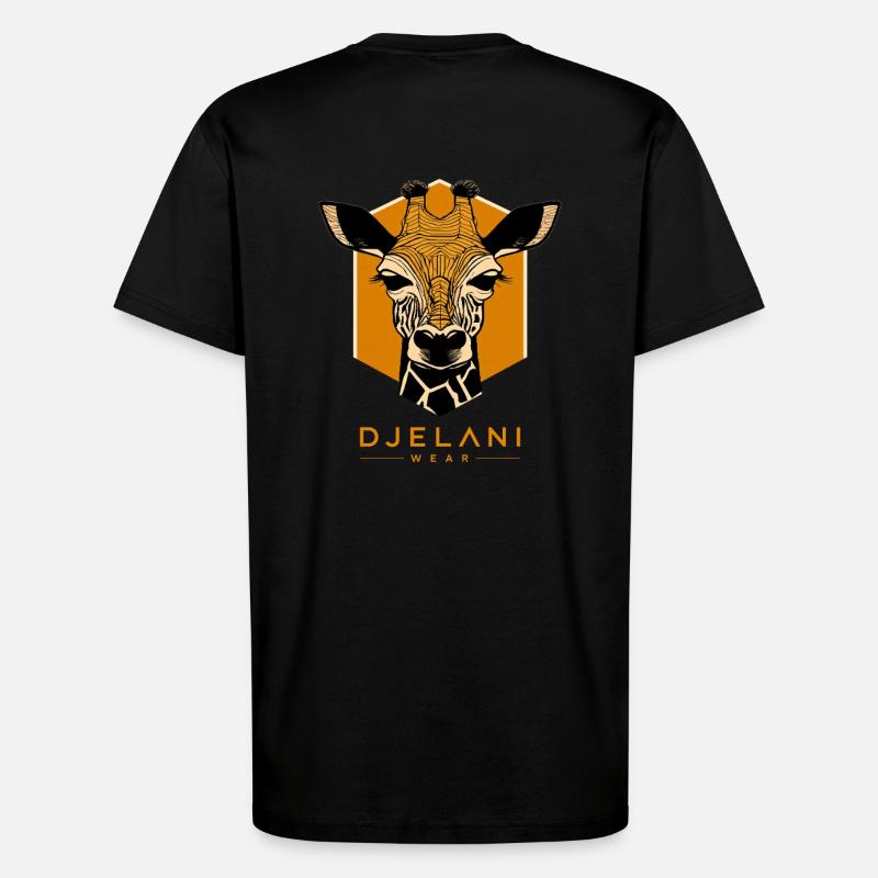 Geometric Giraffe in Ochre - T-Shirt - made by SPREAD - SOLID BLACK