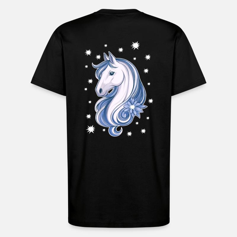 Pferd mit Sternen - T-Shirt - made by SPREAD - SOLID BLACK