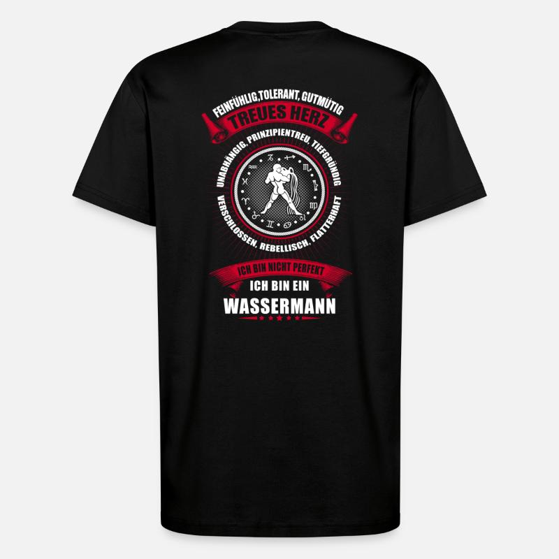 Wassermann Sternzeichen Horoskop - T-Shirt - made by SPREAD - SOLID BLACK
