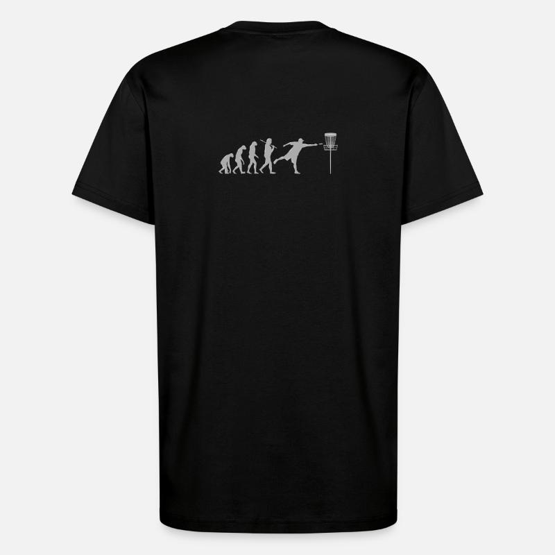 Disc Golf Evolution - T-Shirt - made by SPREAD - SOLID BLACK