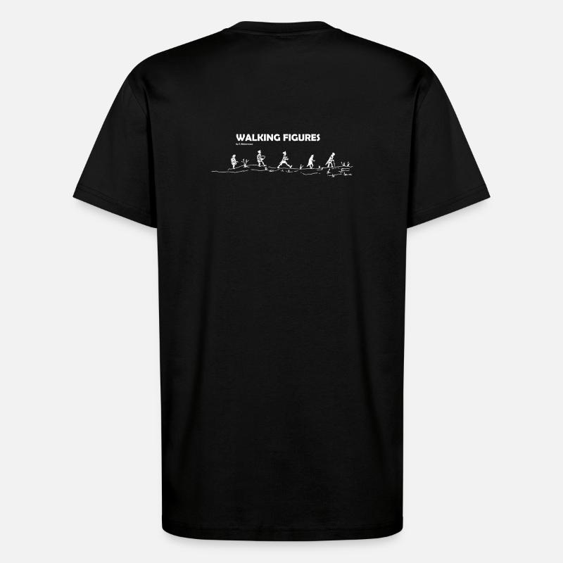 walking Figures white - T-Shirt - made by SPREAD - SOLID BLACK