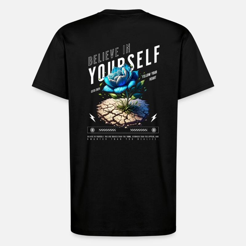 Glaube an dich Selbst Blüte - T-Shirt - made by SPREAD - SOLID BLACK