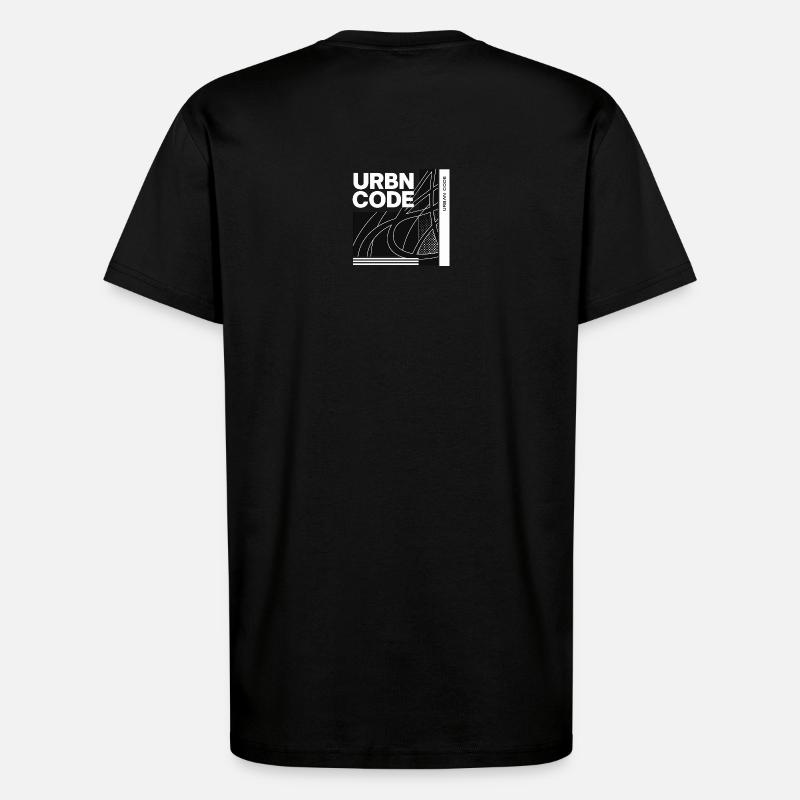 Conception de lignes de code urbain - T-shirt bio décontracté fabriqué en UE - SOLID BLACK