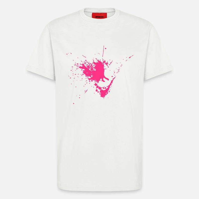 Farbklecks mit Spritzern - T-Shirt - made by SPREAD - OFF WHITE