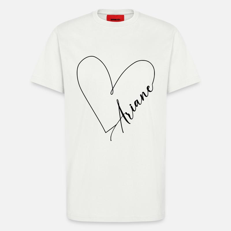 Ariane Name Herzlinie - T-Shirt - made by SPREAD - OFF WHITE