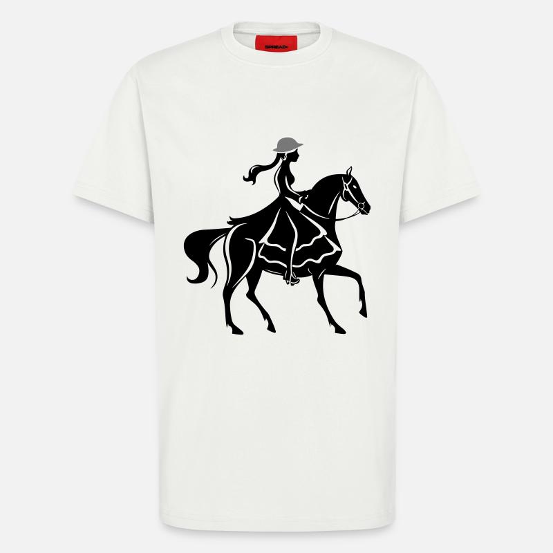 Mädchen Pferd Reiten - T-Shirt - made by SPREAD - OFF WHITE