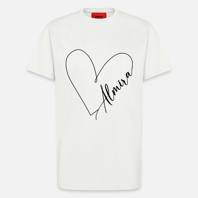 Almira Name Heart Line - T-Shirt - made by SPREAD - OFF WHITE