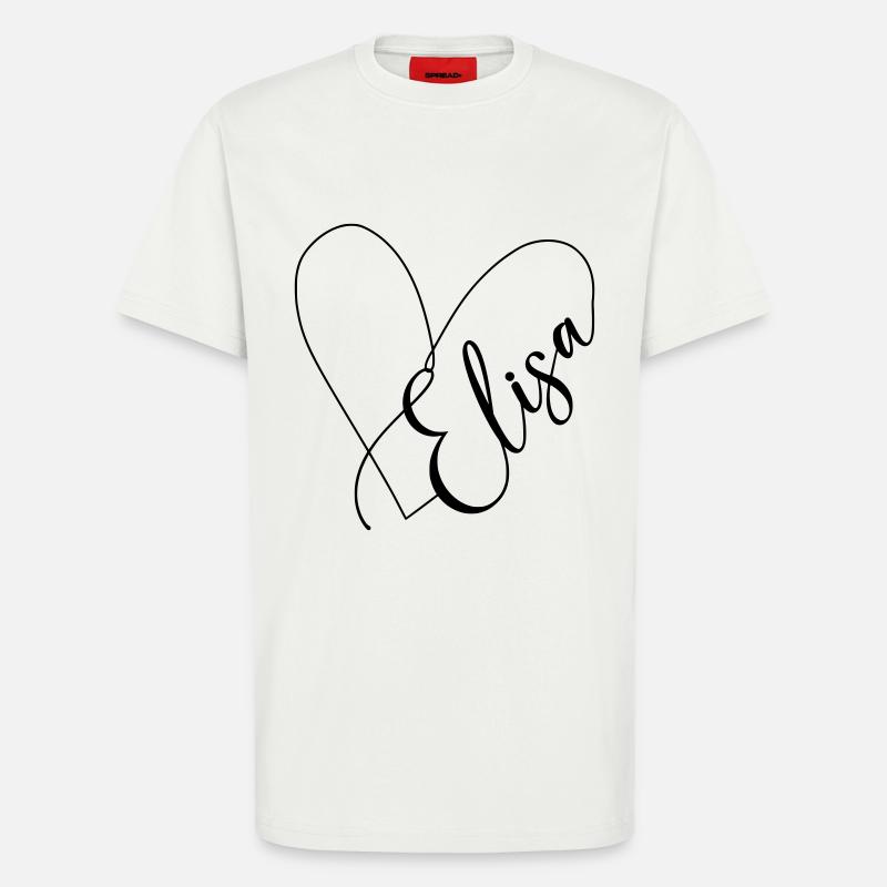 Elisa Name Herzlinie - T-Shirt - made by SPREAD - OFF WHITE