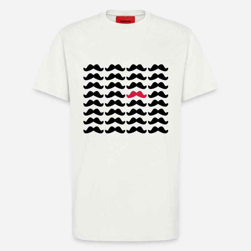 Mustache Moustache "Be Different" 2c - T-shirt bio décontracté fabriqué en UE - OFF WHITE