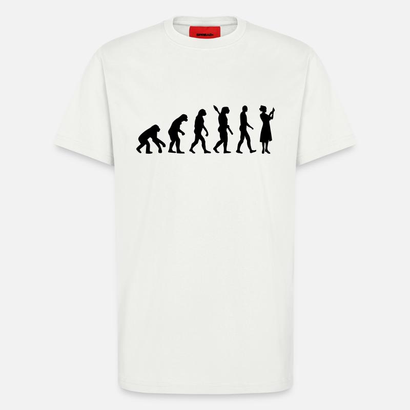 Évolution Infirmière - T-shirt bio décontracté fabriqué en UE - OFF WHITE