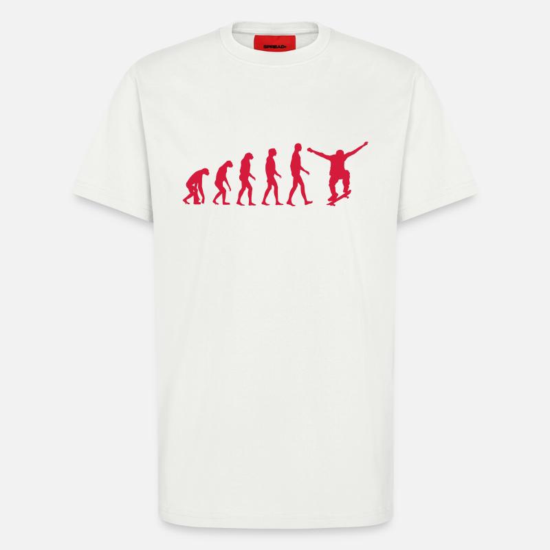 skate evolution - T-shirt bio décontracté fabriqué en UE - OFF WHITE