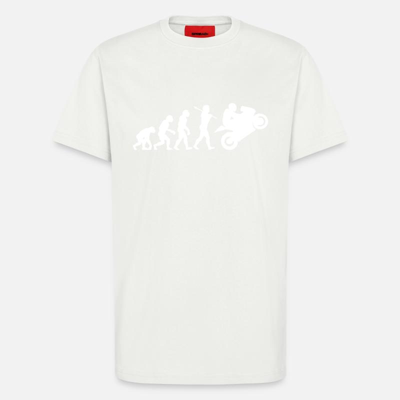 motorcycle evolution - T-Shirt - made by SPREAD - OFF WHITE