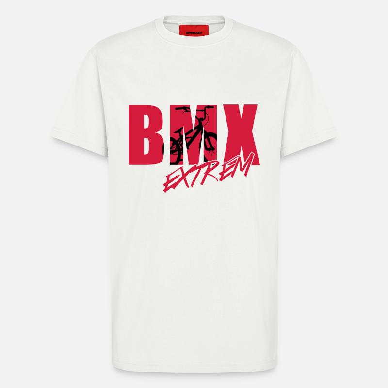 bmx 2_2c - T-shirt bio décontracté fabriqué en UE - OFF WHITE