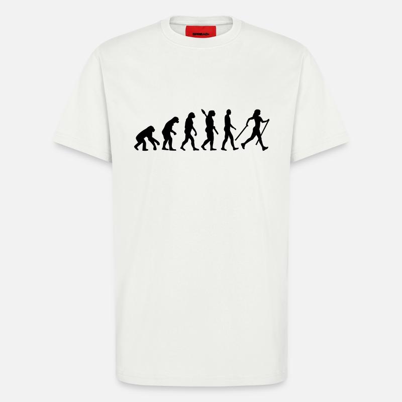 Évolution Nordic Walking - T-shirt bio décontracté fabriqué en UE - OFF WHITE