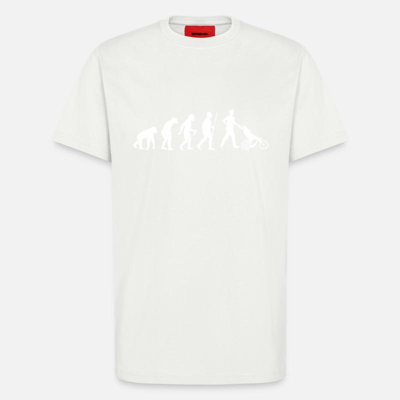 L'évolution du père - T-shirt bio décontracté fabriqué en UE - OFF WHITE