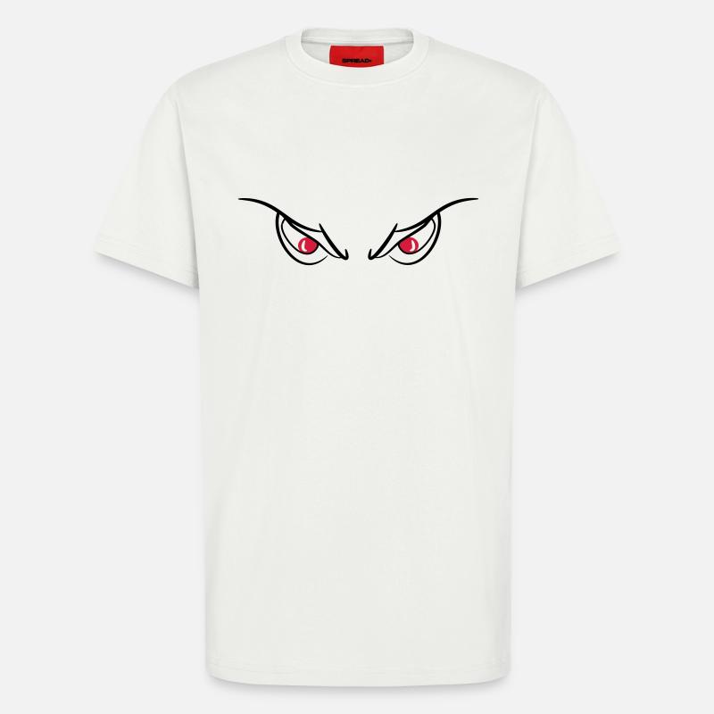 Yeux diable mal vue 2c - T-shirt bio décontracté fabriqué en UE - OFF WHITE