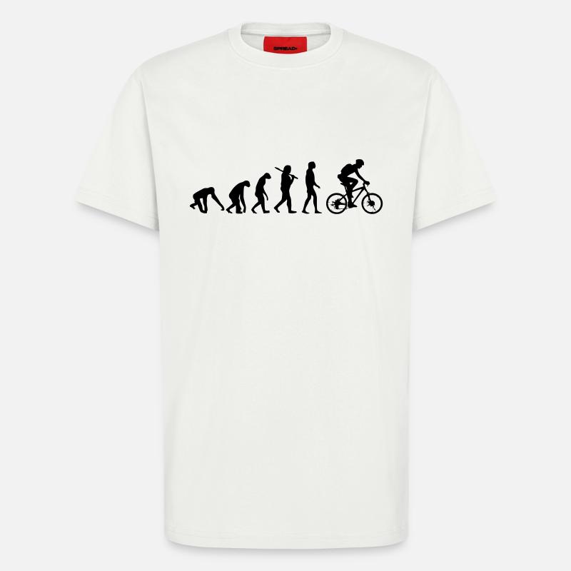 ÉVOLUTION DU VÉLO - T-shirt bio décontracté fabriqué en UE - OFF WHITE