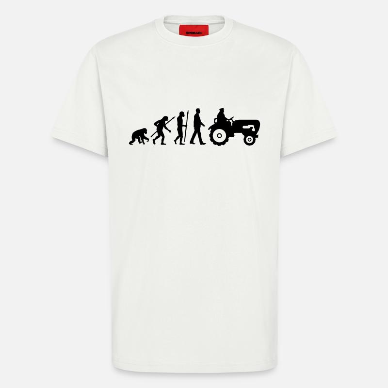 evolution_bauer_mit_traktor_032013_a_1c - T-Shirt - made by SPREAD - OFF WHITE